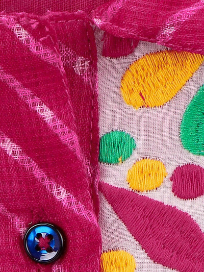 Lilpicks Magenta sleeveless high low Kurta with palazzo pant Set