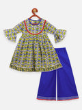 Lilpicks Flora printed Bell sleeves Flared Kurta with palazzo pant Set