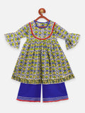 Lilpicks Flora printed Bell sleeves Flared Kurta with palazzo pant Set