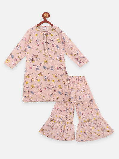Floral Printed Full kurti with sharara set