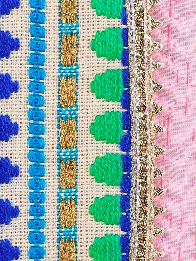 Lilpicks Ethnic style Pink Printed Dhoti jumpsuit