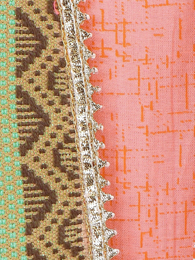 Lilpicks Ethnic style Peach Printed Dhoti jumpsuit