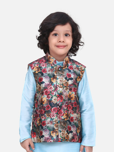 5 Bright Rose Digital Print Nehru Jacket