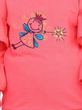 Coral French Terry Full Sleeve doll SweatShirt With Jogger
