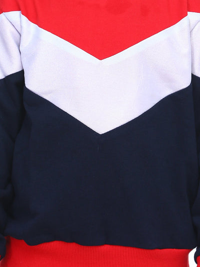 Navy French Terry Colourblock Full Sleeve SweatShirt