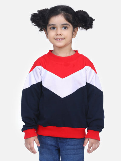 Navy French Terry Colourblock Full Sleeve SweatShirt