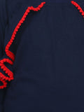 Coral French Terry Full Sleeve Ruffle SweatShirt