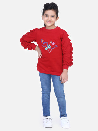 Maroon French Terry Full Sleeve Doll SweatShirt