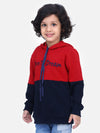 Maroon Colorblock French Terry Full Sleeve SweatShirt