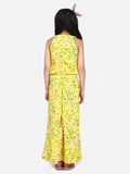 lilpicks Bright Yellow Floral bell Jumpsuit
