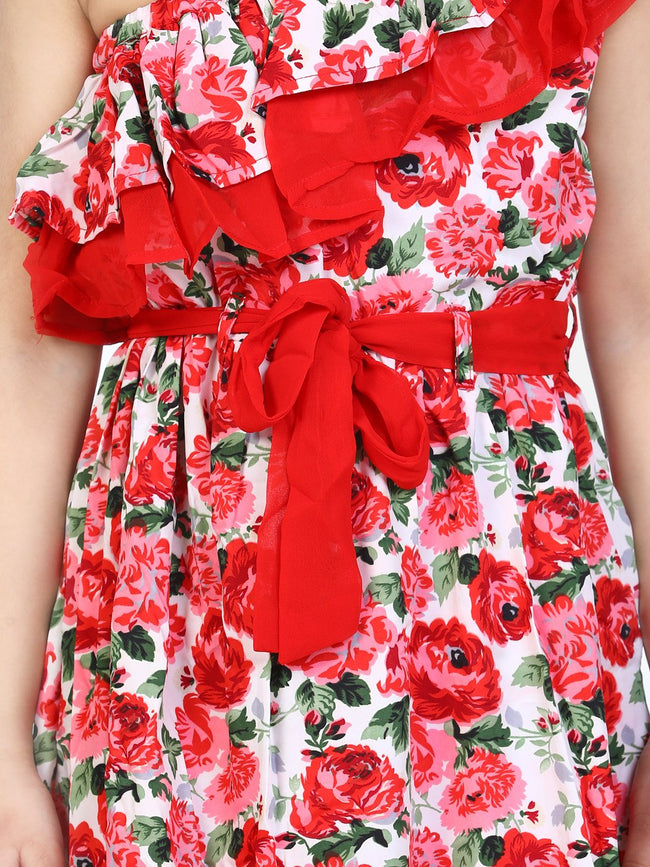 lilpicks Digital Print red Dress