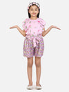 lilpicks Baby Pink Fashionable Shorts Set