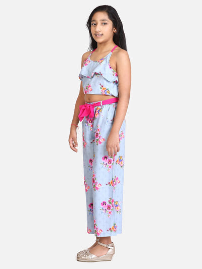 lilpicks Grey Floral Funky Clothing Set