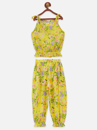 lilpicks Floral Yellow Comfy Clothing Set