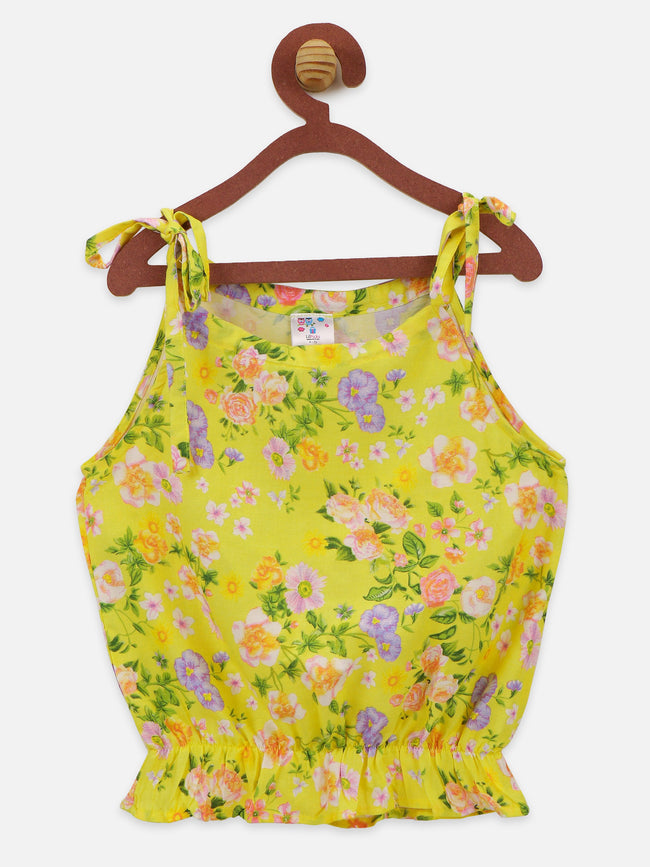 lilpicks Floral Yellow Comfy Clothing Set