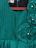 lilpicks Raw Silk Emerald Green Peplum Gown