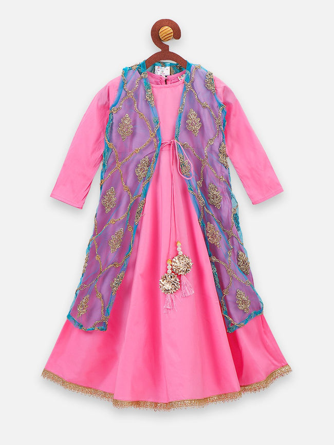 lilpicks Pink Blue Jacket Gown