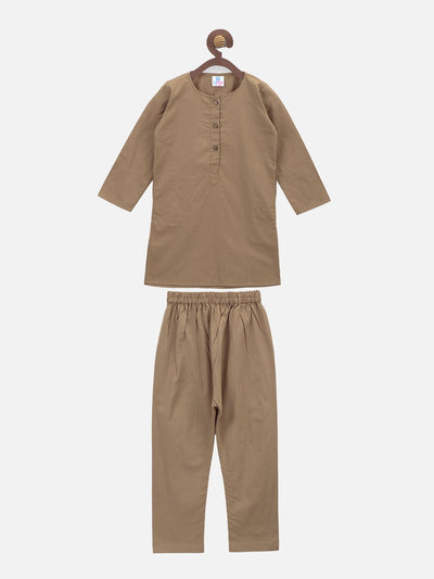 lilpicks BeigeCotton Kurta Pajama Set