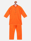 Orange  Cotton Kurta Pajama Set