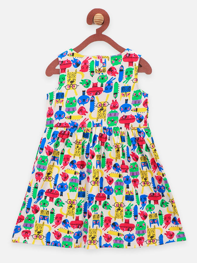 Monster and Muffin Print Pack of 2 Girls Dresses