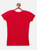 Red causal round Neck Tops