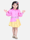 Lilpicks Pink Lilac Colorblock  Belt Dress