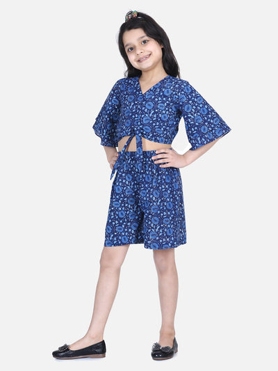 Lilpicks Navy Block Print Short Set