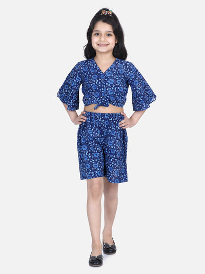 Lilpicks Navy Block Print Short Set