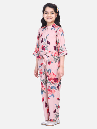 Lilpicks Floral Beige Classic Jumpsuit