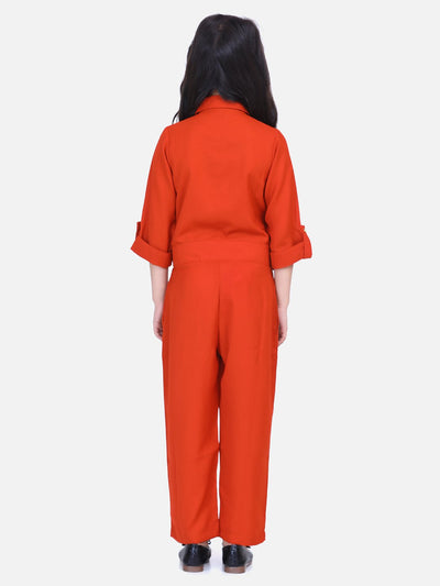Lilpicks Rust Designer Full Jumpsuit