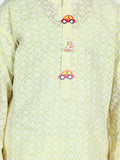 Yellow White Thread Chikankari Kurta Pyjama Set