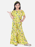 Lilpicks Yellow Floral Flared Pant Clothing Set