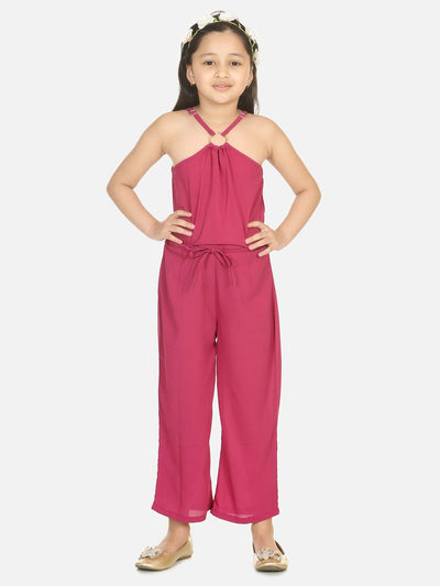 Lilpicks Mauve Ring Design Full Jumpsuit