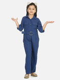 Lilpicks Blue Golden Button Formal Jumpsuit