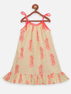 Lilpicks Beige Sleeveless Strapy Flare Dress