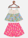 Lilpicks Floral print Top and Pink Pineapple Print Shorts set