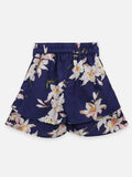 Lilpicks Blue And Yellow Floral Print Pack Of 2 Shorts