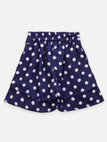 Lilpicks Blue And Peach Polka Print Pack Of 2 Shorts