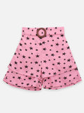 Lilpicks Black And Pink Polka Print Pack Of 2 Shorts