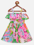 Lilpicks Multi color Floral Fit and Flare Dress