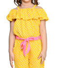 Yellow Polka Jumpsuit with Neon Belt