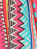 Aztec Print Sharara Saree with Neon Striped Choli