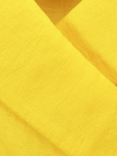 Aztec Print Flared Palazzo with Lime Yellow Flounce Blouse