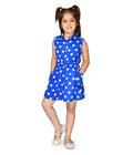 Electric Blue polka waist cut out Dress