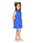 Electric Blue polka waist cut out Dress