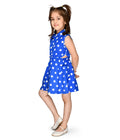 Electric Blue polka waist cut out Dress