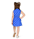 Electric Blue polka waist cut out Dress