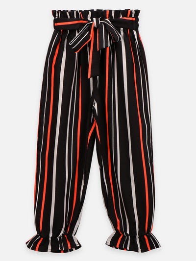 Black and Blue Stripe Print Pack Of 2 Lowers