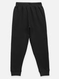 Black Knee Quilted Fleece TrackPant