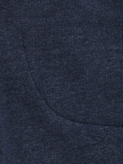 Blue Melange Colorblock Fleece Trackpant